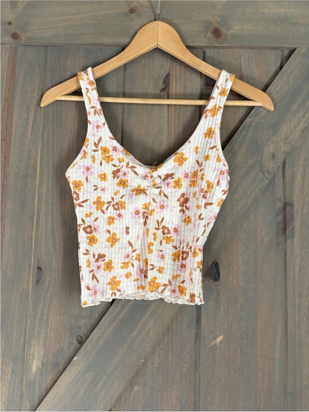 Billabong Faye Floral Ribbed Tank Top - Small